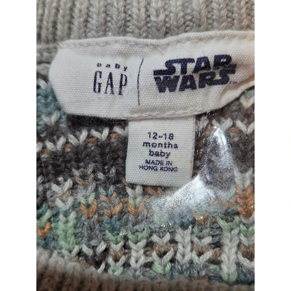 baby Gap Star Wars 12-18 Mos Yoda Sweater Fair Isle Pullover Long Sleeve Child S
